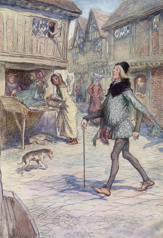 Illusztráció a Windsori víg feleségekhez alkotó: Hugh Thomson