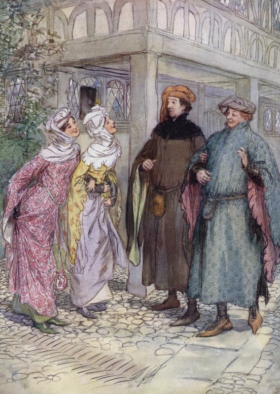 Illusztráció a Windsori víg feleségekhez alkotó: Hugh Thomson