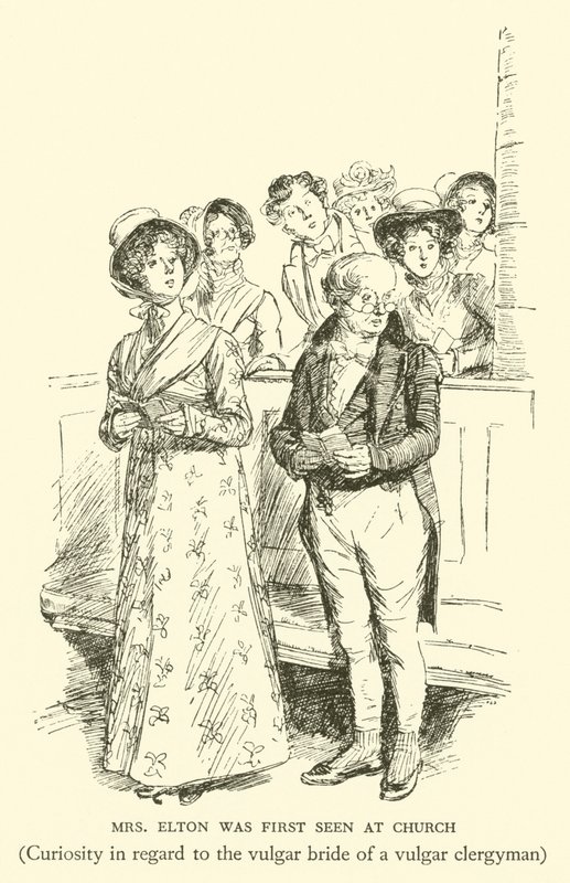 Mrs. Eltont először a templomban látták, Érdekesség egy vulgáris pap hitvány menyasszonyával kapcsolatban (metszet) alkotó: Hugh Thomson