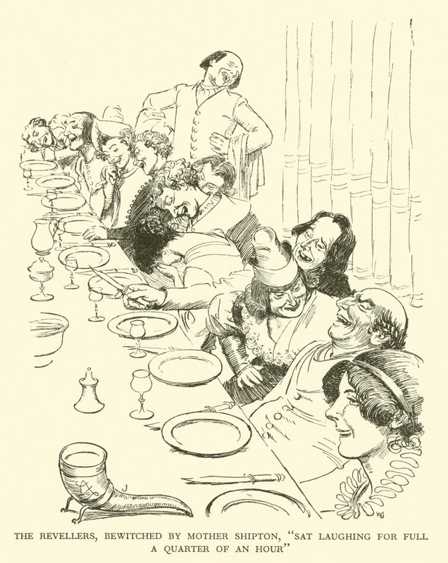 The Revellers, Shipton anya megbabonázva, "Sat Laughing for Full a Quarter of a Hour" (metszet) alkotó: Hugh Thomson