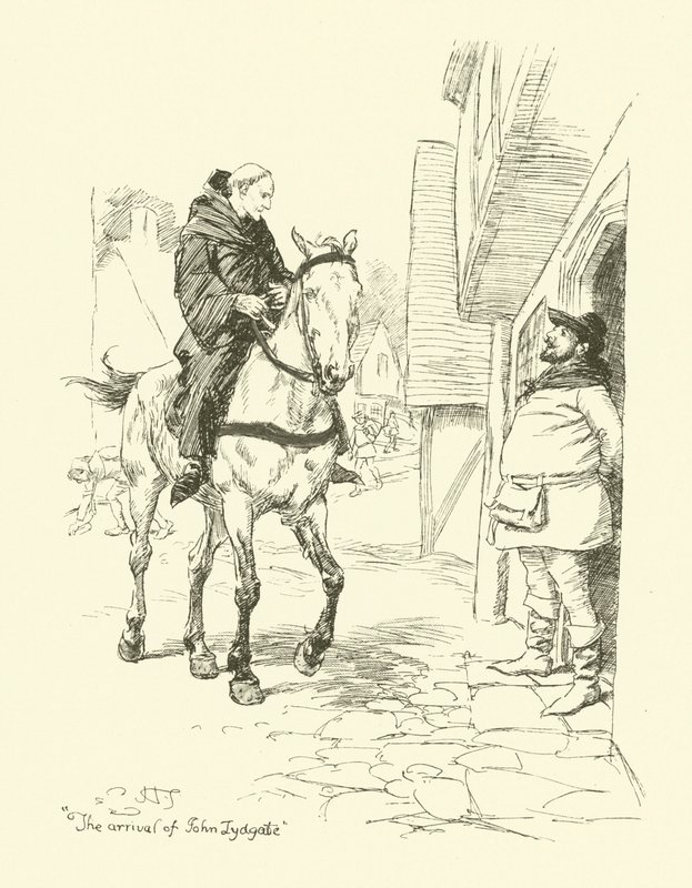 John Lydgate érkezése (litho) alkotó: Hugh Thomson