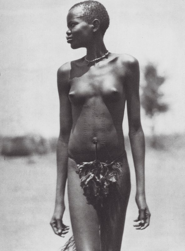 Afrika: Dzsur lány, Szudán (fekete-fehér fotó) alkotó: Hugo Adolf Bernatzik