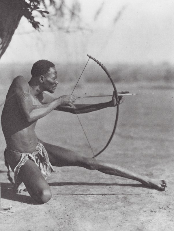 Afrika: Keleti dzsur íjász (fekete-fehér fotó) alkotó: Hugo Adolf Bernatzik