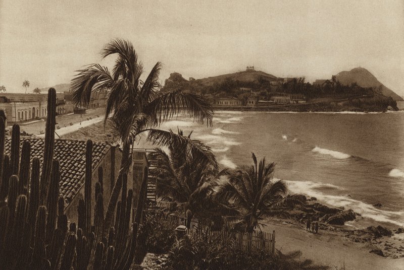 Mexikó: Mazatlan-öböl (fekete-fehér fotó) alkotó: Hugo Brehme