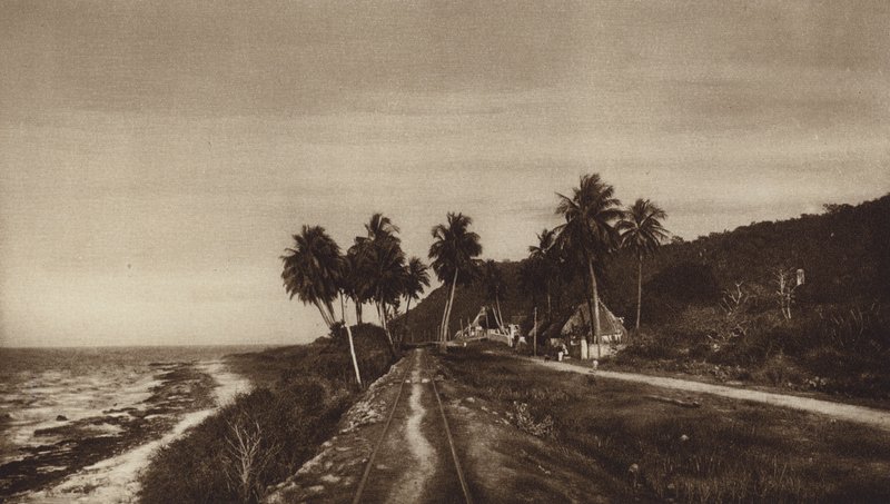 Mexikó: Campeche, Calle por Lerma (fekete-fehér fotó) alkotó: Hugo Brehme