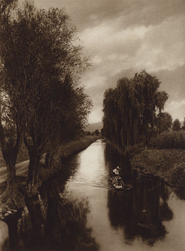 Mexikó: Canal Viga (fekete-fehér fotó) alkotó: Hugo Brehme