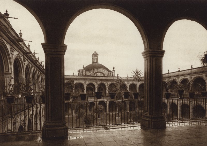 Mexikó: Capital Mejico, Colegio de las Vizcainas (fekete-fehér fotó) alkotó: Hugo Brehme