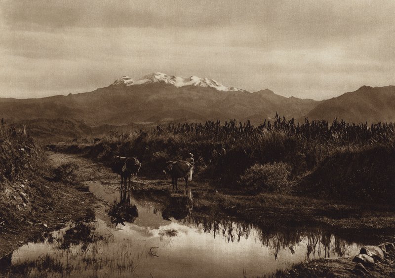 Mexikó: Iztaccihuatl (fekete-fehér fotó) alkotó: Hugo Brehme