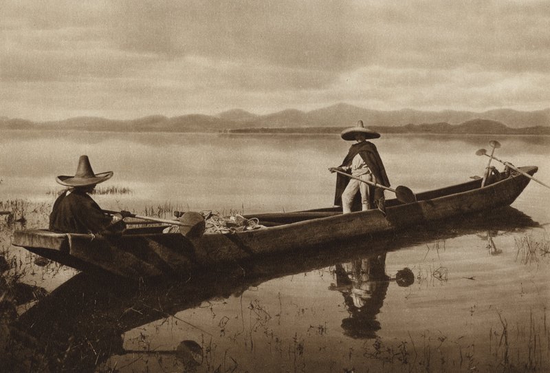 Mexikó: Laguna de Patzcuaro (fekete-fehér fotó) alkotó: Hugo Brehme