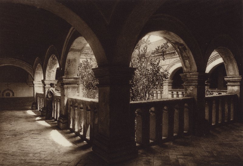 Mexikó: Monasterio Churubusco (fekete-fehér fotó) alkotó: Hugo Brehme