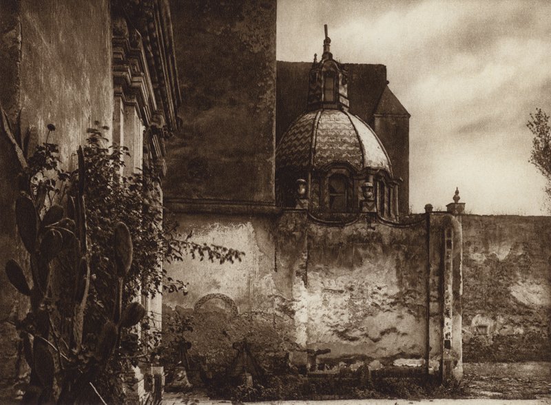Mexikó: Monasterio Churubusco (fekete-fehér fotó) alkotó: Hugo Brehme