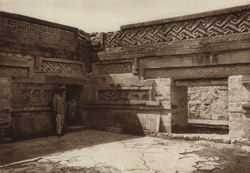 Mexikó: Mitla romjai (fekete-fehér fotó) alkotó: Hugo Brehme