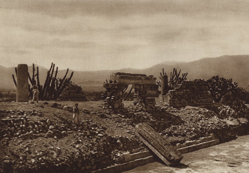 Mexikó: Mitla romjai, Oaxaca állam (fekete-fehér fotó) alkotó: Hugo Brehme
