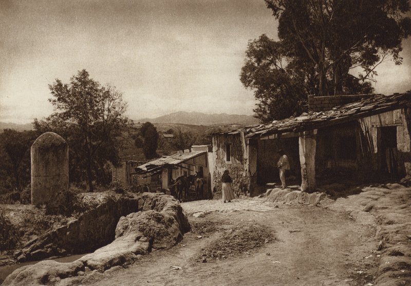 Mexikó: San Esteban, A főváros, Mejico külvárosa (fekete-fehér fotó) alkotó: Hugo Brehme