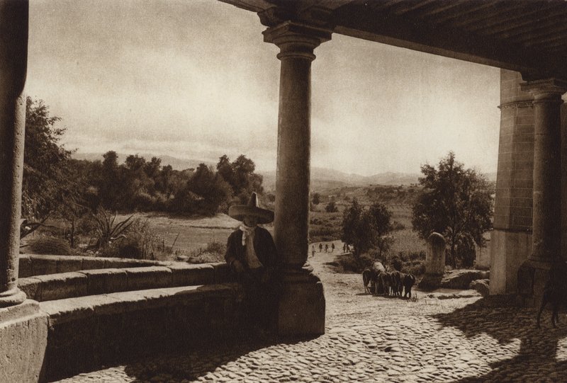 Mexikó: San Esteban, a főváros, Mejico külvárosa (fekete-fehér fotó) alkotó: Hugo Brehme