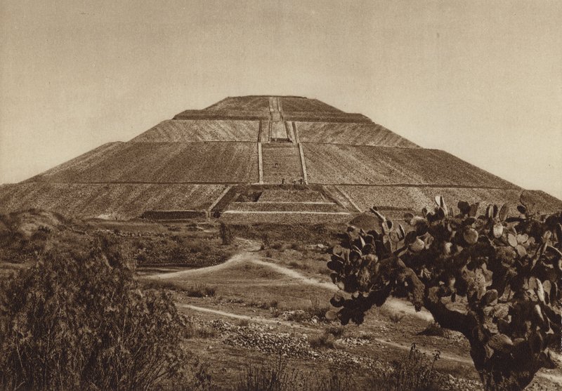 Mexikó: San Juan Teotihuacan, nyugati homlokzat (fekete-fehér fénykép) alkotó: Hugo Brehme