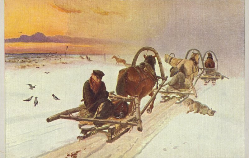 Szánkócsoport Oroszországban, 1871 alkotó: Illarion Mikhailovich Pryanishnikov