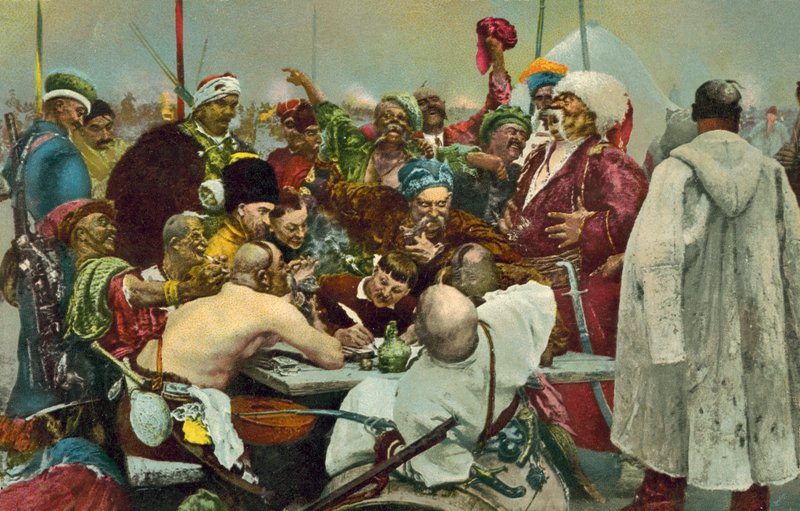 A zaporozsi kozákok válasza IV. Mehmed szultánnak, az Oszmán Birodalomból alkotó: Ilya Efimovich after Repin
