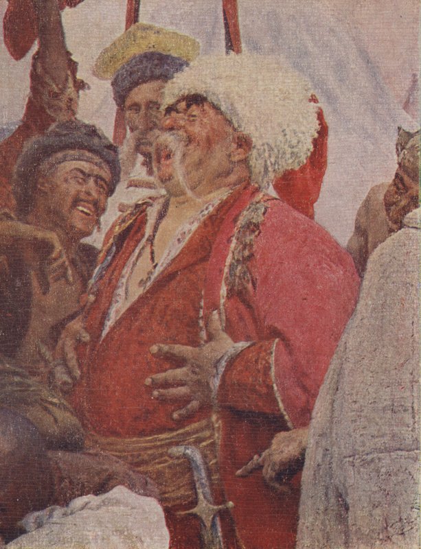 Részlet a Zaporozsji kozákok válasza IV. Mehmet szultánnak, 1891 című festményről alkotó: Ilya Efimovich Repin
