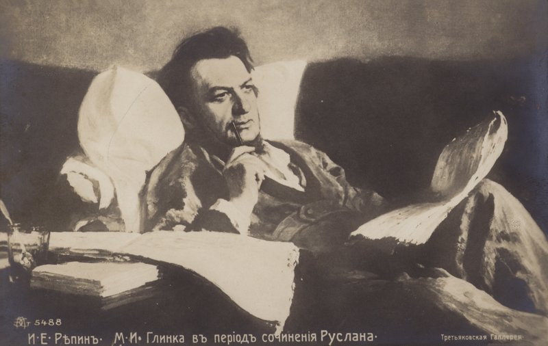 Mihail Glinka orosz zeneszerző portréja, 1887 alkotó: Ilya Efimovich Repin