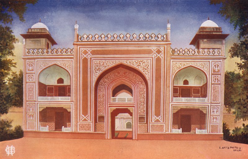 Agra: Etmadudowla mauzóleumának kapuja (színes fotó). alkotó: Indian photographer