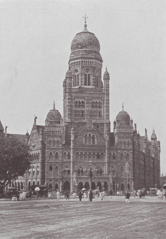 Bombay / Mumbai: A városi hivatal (fekete-fehér fotó) alkotó: Indian photographer