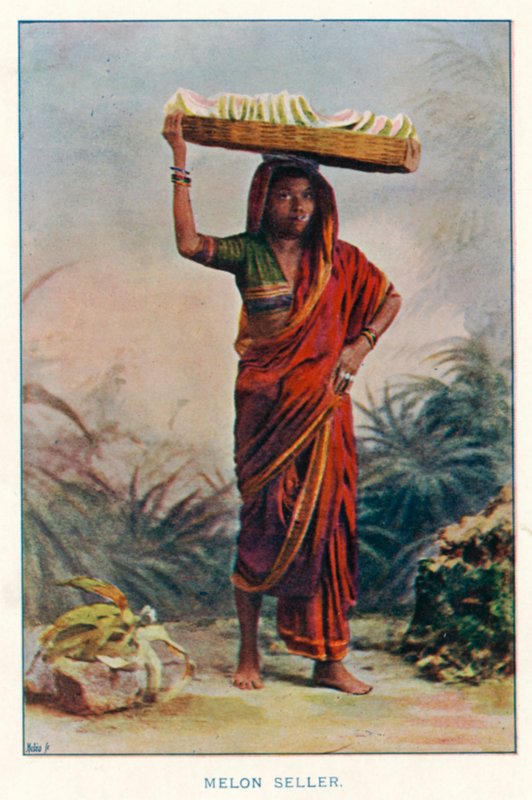 Indiai bennszülöttek: Dinnyés eladó (színes fotó) alkotó: Indian photographer
