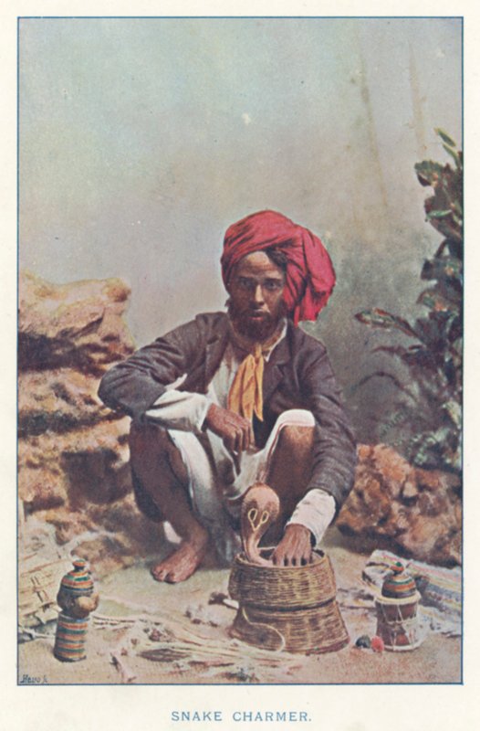 Indiai bennszülöttek: Snake Charmer (színes fotó) alkotó: Indian photographer