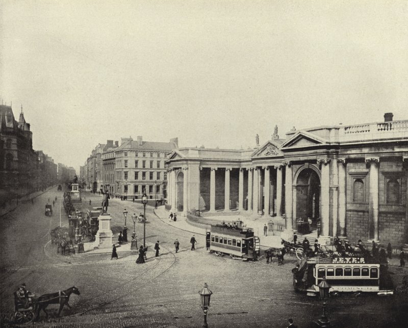 Bank of Ireland, korábbi parlamenti ház, Dublin (f/w fotó) alkotó: Irish Photographer