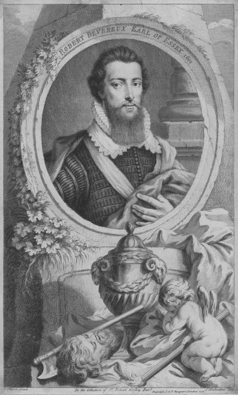 Robert Devereux, Essex 2. grófja, angol katona és I. Erzsébet királynő kedvence (metszet) alkotó: Isaac (after) Oliver