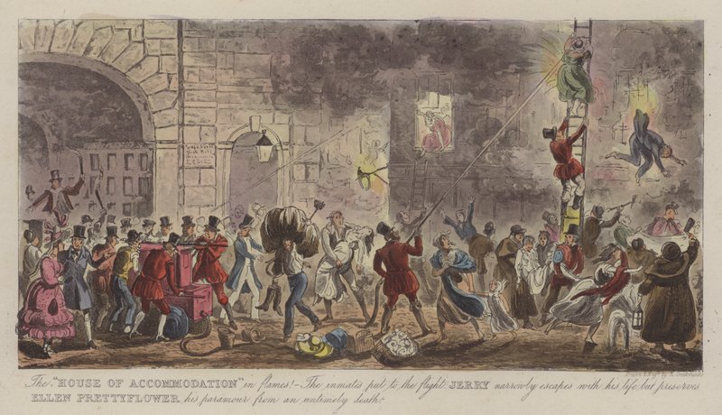 A "Szállás Háza" a Flamesben! (színes gravírozás) alkotó: Isaac Robert (after) Cruikshank