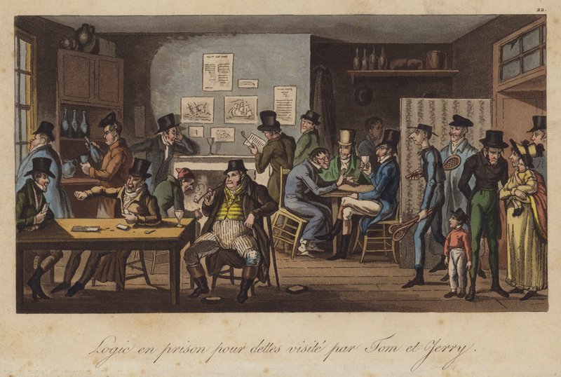 Logika az adósok börtönében, Tom és Jerry meglátogatják alkotó: Isaac Robert Cruikshank