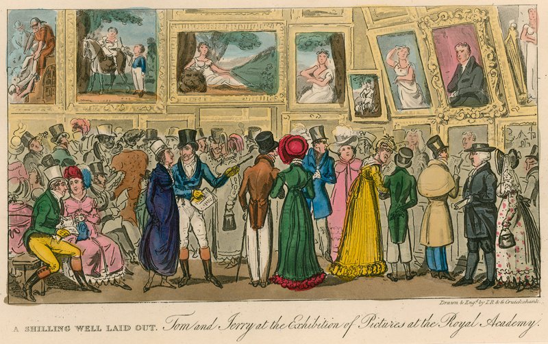 Jól elköltött shilling: Tom és Jerry a Királyi Akadémia képkiállításán alkotó: Isaac, Robert and George Cruikshank