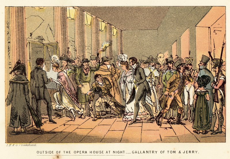 Éjszaka az Operaház előtt alkotó: Isaac, Robert and George Cruikshank