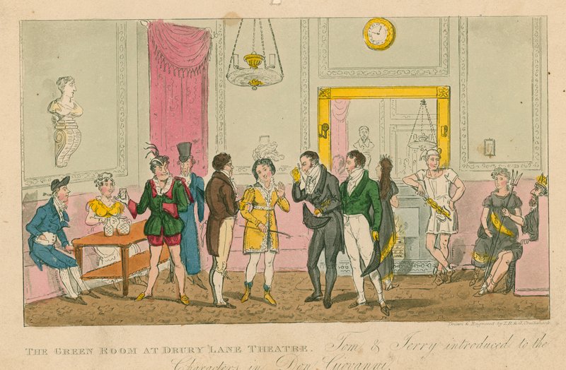 A zöld szoba a londoni Drury Lane Színházban alkotó: Isaac, Robert and George Cruikshank