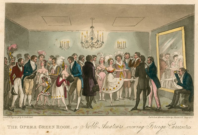 Az opera zöld szobája, avagy nemes amatőrök külföldi kuriózumokat nézegetnek alkotó: Isaac, Robert and George Cruikshank
