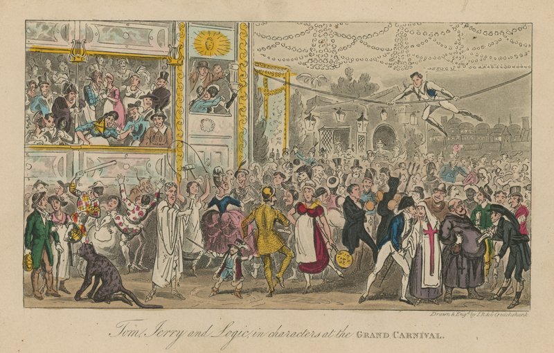 Tom Jerry és Logic karakterekben a nagy karneválon alkotó: Isaac, Robert and George Cruikshank