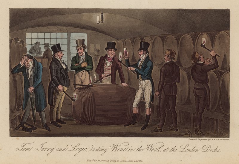 Tom, Jerry és Logic bort „kóstolnak” a londoni dokk erdőjében alkotó: Isaac, Robert and George Cruikshank