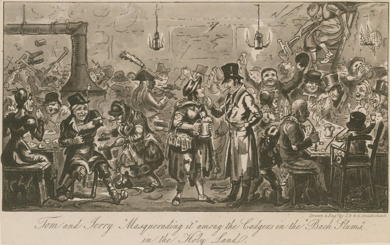 Tom és Jerry a szentföldi "hátsó nyomornegyedekben" álcázzák a káderek közé alkotó: Isaac, Robert and George Cruikshank