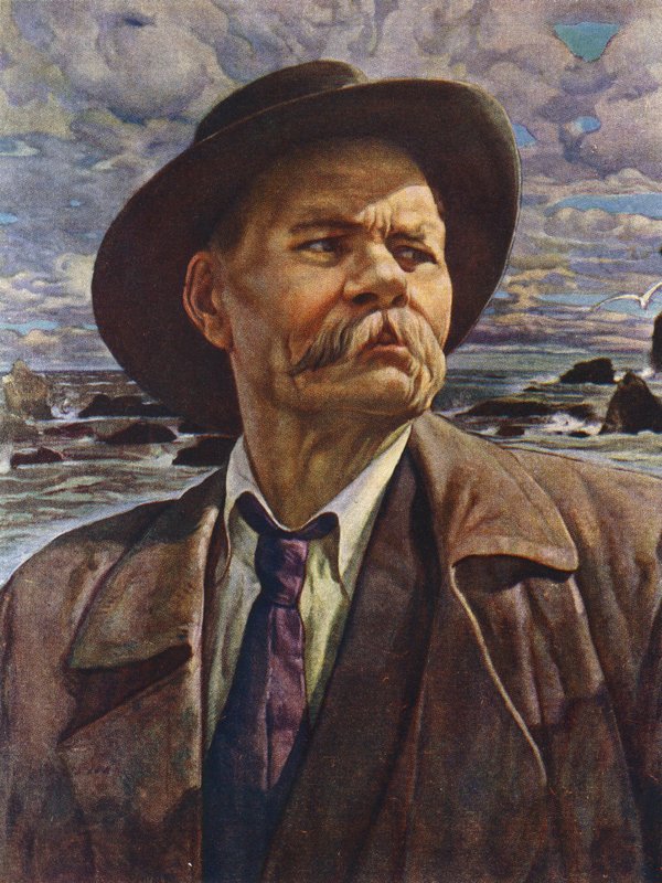 Maxim Gorkij orosz író portréja (színes litó) alkotó: Isaak Israilevich (after) Brodsky