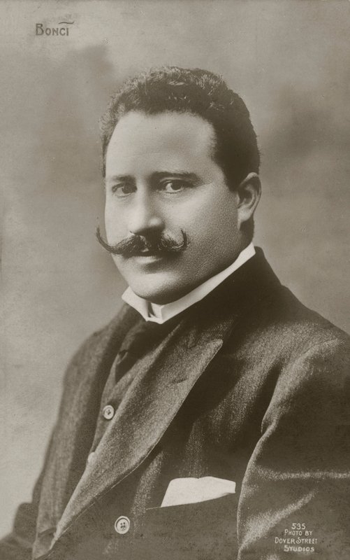 Alessandro Bonci, olasz operaénekes (fekete-fehér fotó) alkotó: Italian Photographer
