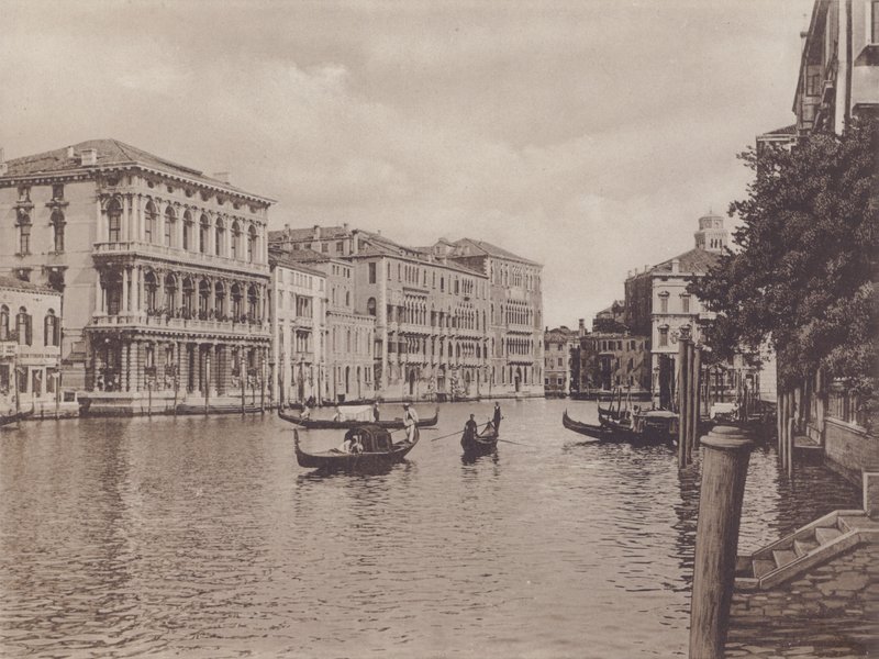 Canal Grande E Palazzo Browning (f/w fotó) alkotó: Italian Photographer