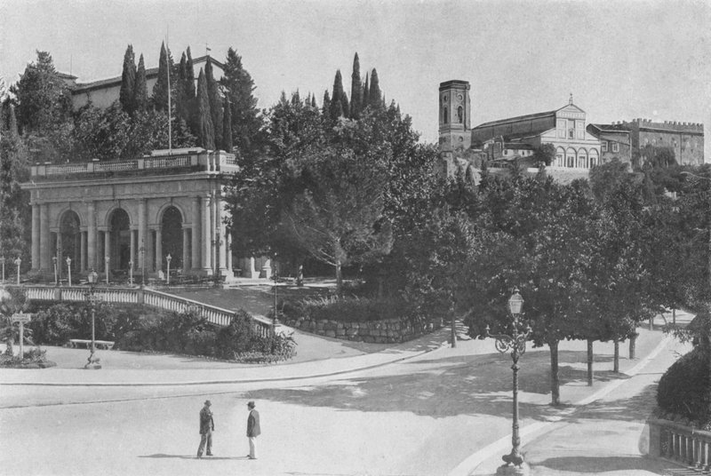 Firenze, San Miniato al Monte templom (f/w fotó) alkotó: Italian Photographer