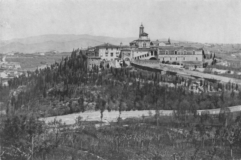 Firenze, Környéke, Panoráma a Certosa-kolostorra (f / w fotó) alkotó: Italian Photographer