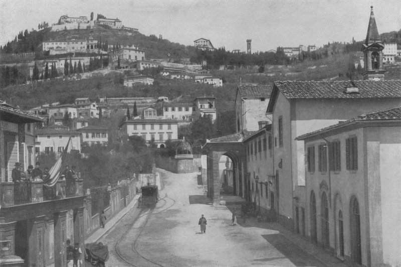 Firenze, környéke, San Domenico és Fiesole panorámája (f/w fotó) alkotó: Italian Photographer