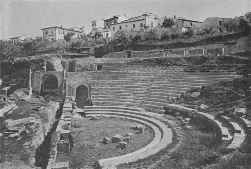 Firenze, Fiesole, A római színház maradványai (f/w fotó) alkotó: Italian Photographer