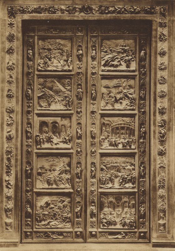 Firenze / Firenze: Keresztelőkápolna, A főajtó, Lorenzo Ghiberti (f / w fotó) alkotó: Italian Photographer