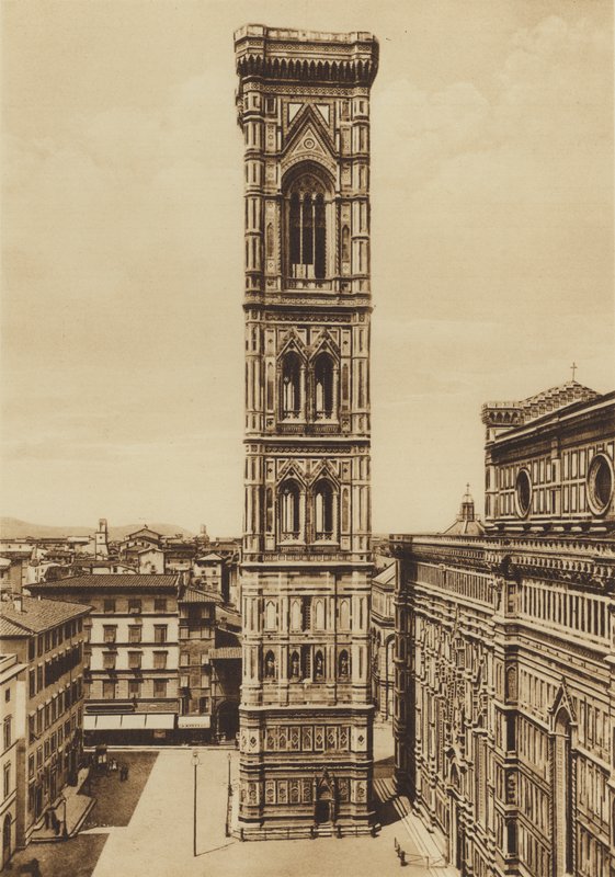 Firenze / Firenze: Katedrális, The Campanile, Giotto (f / w fotó) alkotó: Italian Photographer