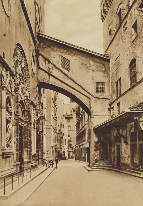 Firenze / Firenze: S Michele templom, alsó rész nyugati oldalról, Arnolfo di Cambio és Taddeo Gaddi (f/w fotó) alkotó: Italian Photographer