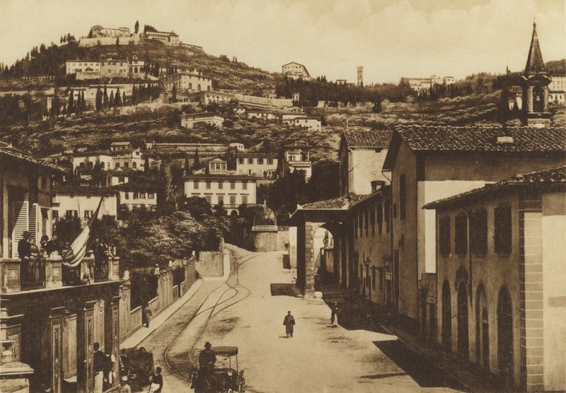 Firenze / Firenze: Firenze, S Domenico és Panorama di Fiesole környéke (f / w fotó) alkotó: Italian Photographer